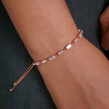 Beelo Silver 925K Tasarım Gümüş Baget Bileklik