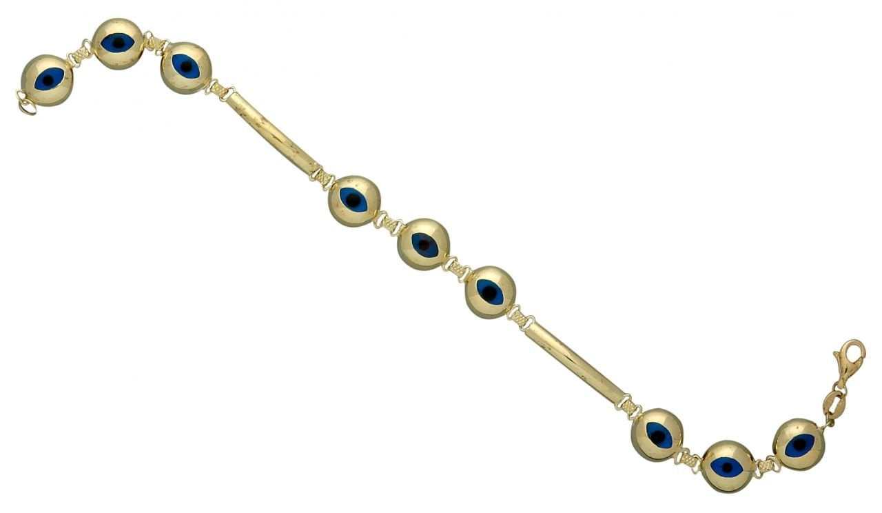 Beelo Gold 14K Altın Göz Boncuğu Bileklik