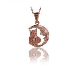 Beelo Gold 14K Altın Ay Baykuş Kolye