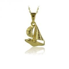 Beelo Gold 14K Altın Yelkenli Tekne Kolye
