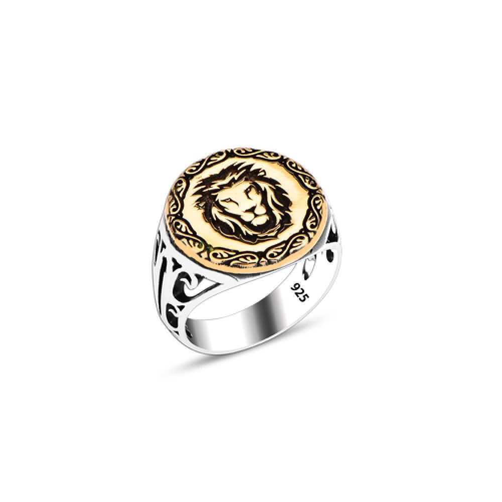 Beelo Silver 925K Gümüş Aslan Başı Erkek Yüzük