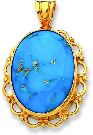 Beelo Gold 14K Altın Firuze Kolye Ucu