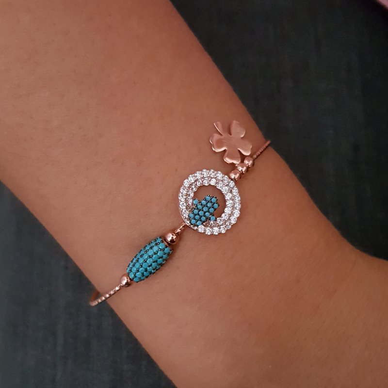 Beelo Silver 925K Fatma Ana Eli Gümüş Bileklik