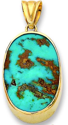 Beelo Gold 14K Altın Firuze Kolye Ucu
