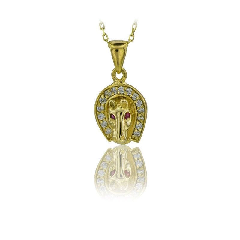 Beelo Gold 14K Altın At Nal Şans Kolye