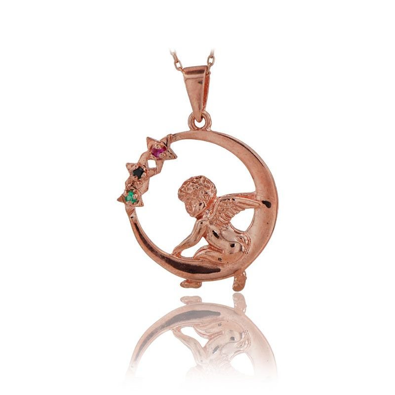 Beelo Gold 14K Altın Ay Melek Kolye