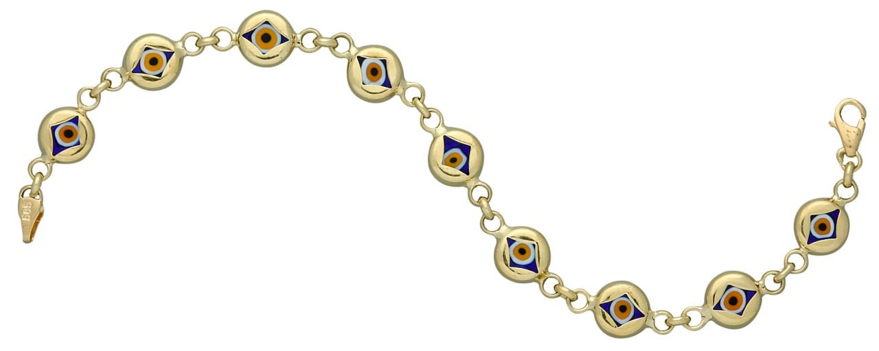 Beelo Gold 14K Altın  Seramik Nazar Bileklik