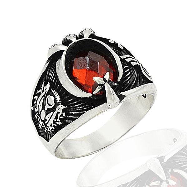 Beelo Silver 925K Gümüş Ay Yıldız Erkek Yüzük