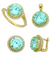 Beelo Gold 14K Altın Renkli Taşlı Set BGTTR051