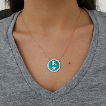 Beelo Silver 925K Gümüş Hollywood Star R Harf Kolye