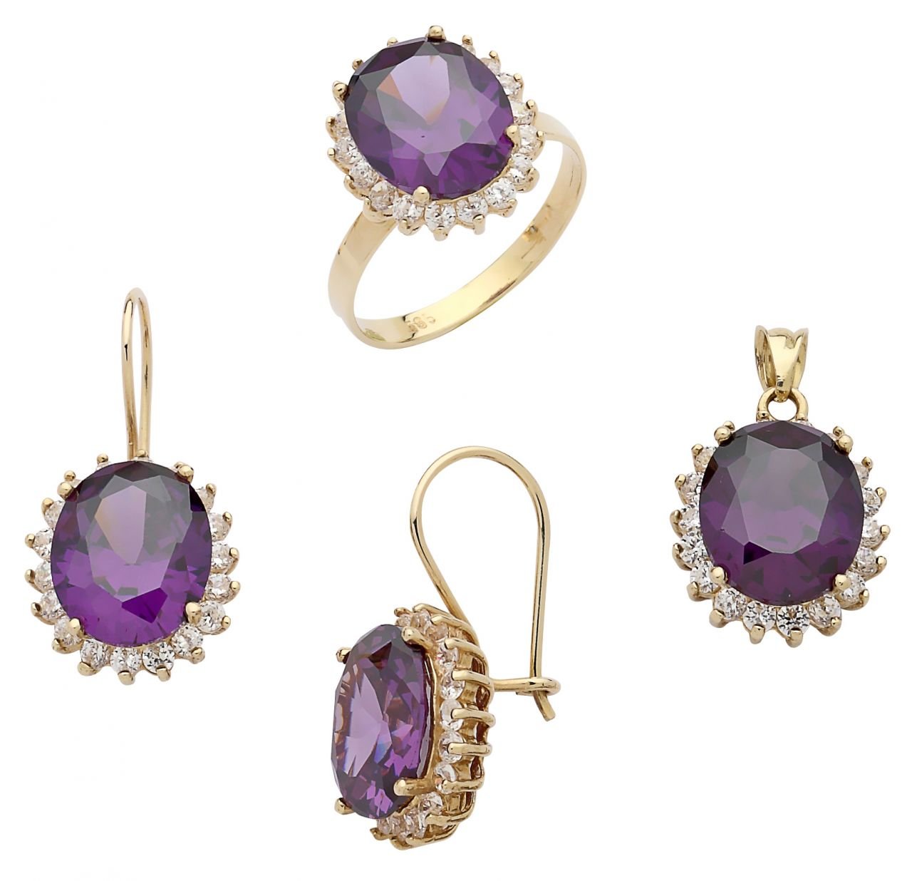Beelo Gold 14K Altın Renkli Taşlı Set BGTTR054