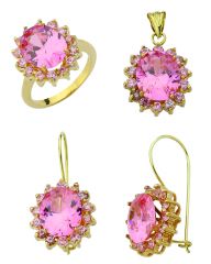 Beelo Gold 14K Altın Renkli Taşlı Set BGTTR057