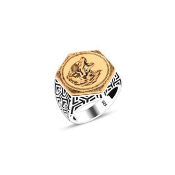 Beelo Silver 925K Gümüş Kurt Başı Erkek Yüzük