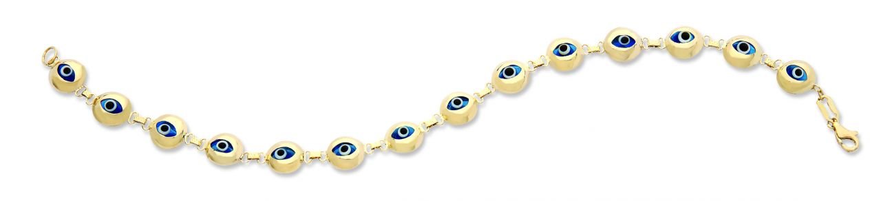 Beelo Gold 14K Altın  Seramik Nazar Bileklik