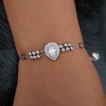 Beelo Silver 925K  Gümüş Damla  Bileklik