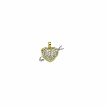 Beelo Gold 14K Altın Taşlı Kalp Kolye Ucu