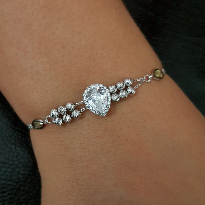 Beelo Silver 925K Damla  Gümüş Tasarım  Bileklik