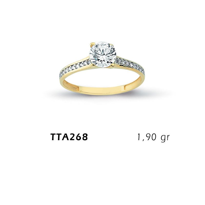 Beelo Gold 14K Altın Tek Taş Yüzük BGTTA268