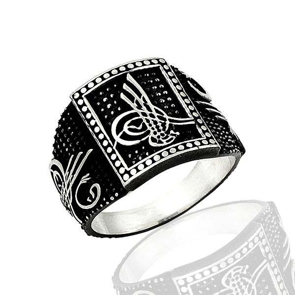 Beelo Silver 925K Gümüş Osmanlı Tuğra Erkek Yüzük