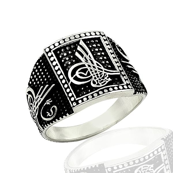 Beelo Silver 925K Gümüş Osmanlı Tuğra Erkek Yüzük