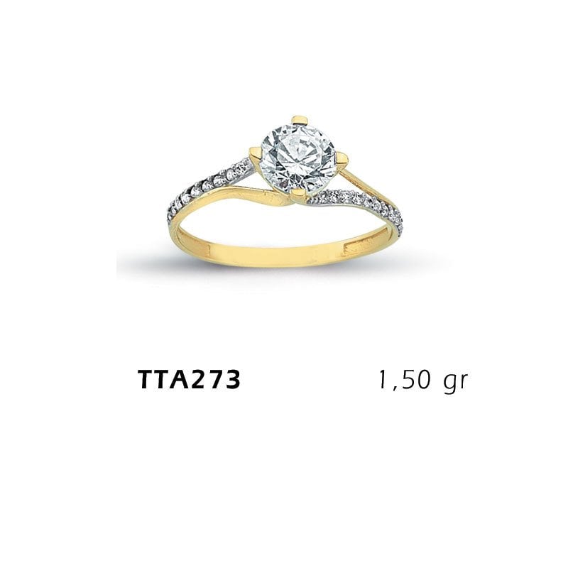 Beelo Gold 14K Altın Tek Taş Yüzük BGTTA273