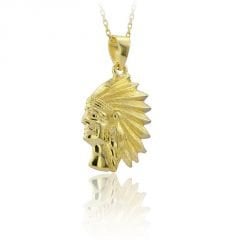 Beelo Gold 14K Altın Kızılderili Kolye