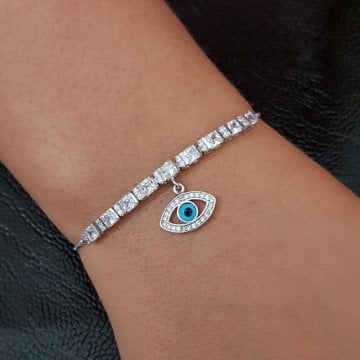 Beelo Silver 925K  Gümüş Tasarım Göz  Bileklik