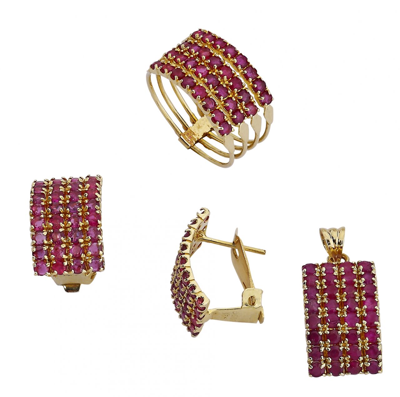 Beelo Gold 14K Altın Renkli Taşlı Set BGTHT001