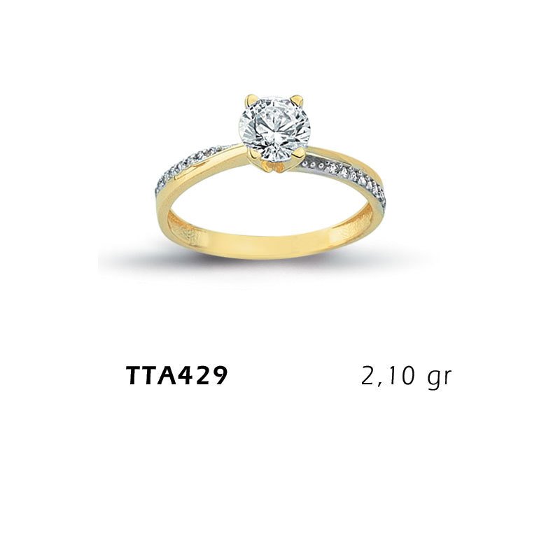 Beelo Gold 14K Altın Tek Taş Yüzük BGTTA429