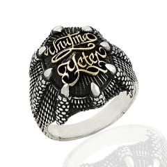 Beelo Silver 925K Gümüş Unutma Yeter Yazılı Erkek Yüzük