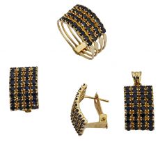 Beelo Gold 14K Altın Renkli Taşlı Set BGTHT003