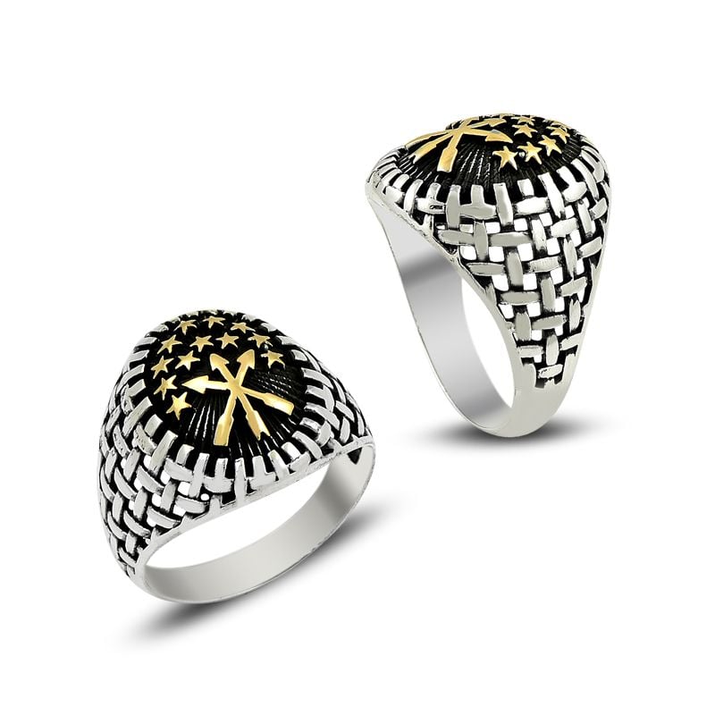 Beelo Silver 925K Gümüş Çerkez Erkek Yüzük