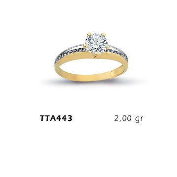 Beelo Gold 14K Altın Tek Taş Yüzük BGTTA443