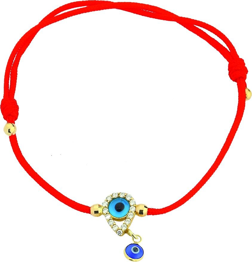 Beelo Gold 14K Altın Kırmızı İpli  Nazar Bileklik