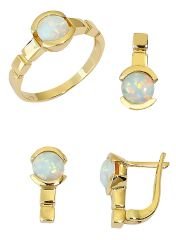Beelo Gold 14K Altın Renkli Taşlı Set BGTO002