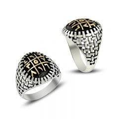 Beelo Silver 925K Gümüş Ebced Erkek Yüzük