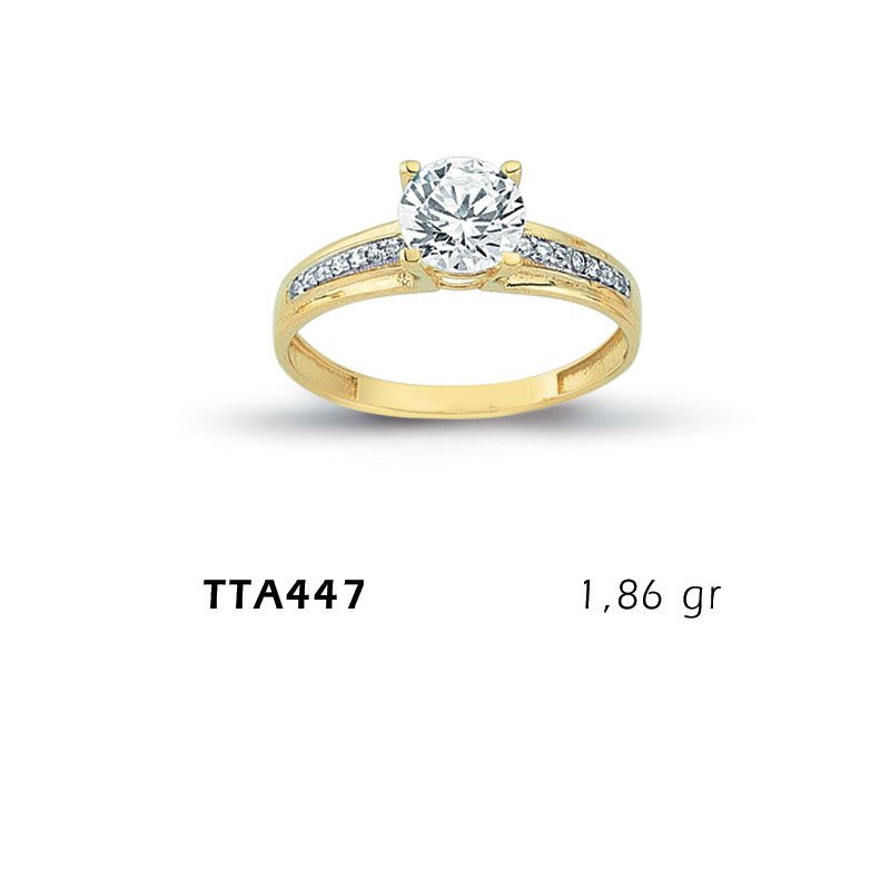 Beelo Gold 14K Altın Tek Taş Yüzük BGTTA447