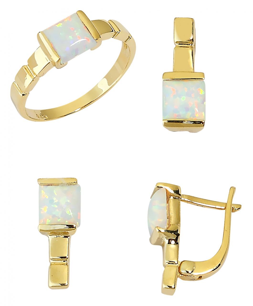 Beelo Gold 14K Altın Renkli Taşlı Set BGTO003