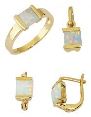 Beelo Gold 14K Altın Renkli Taşlı Set BGTO004