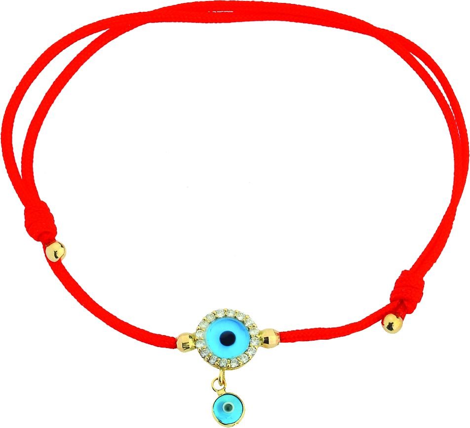 Beelo Gold 14K Altın Kırmızı İpli  Nazar Bileklik