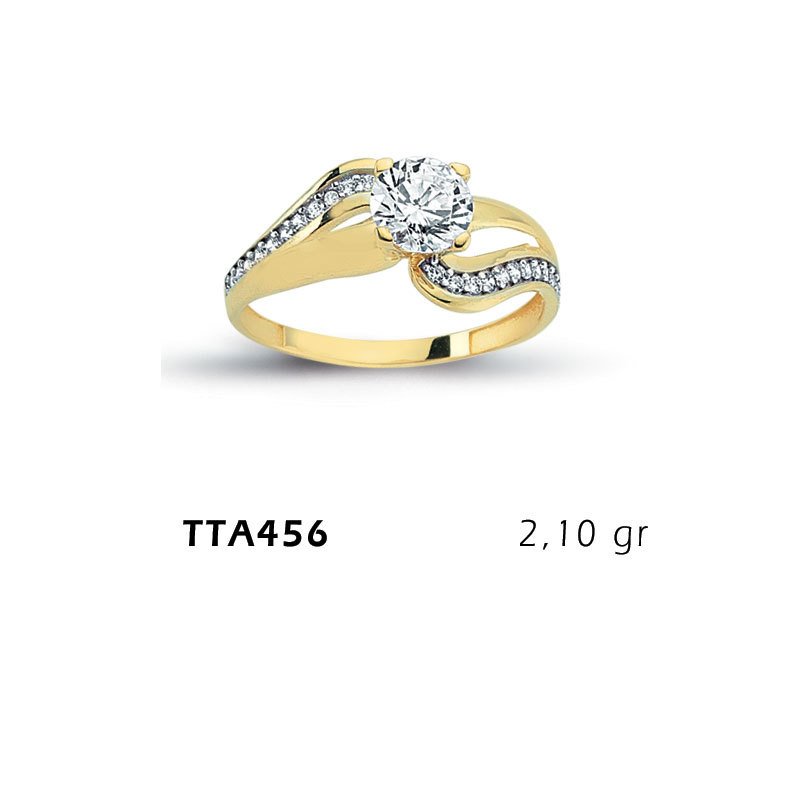 Beelo Gold 14K Altın Tek Taş Yüzük BGTTA456