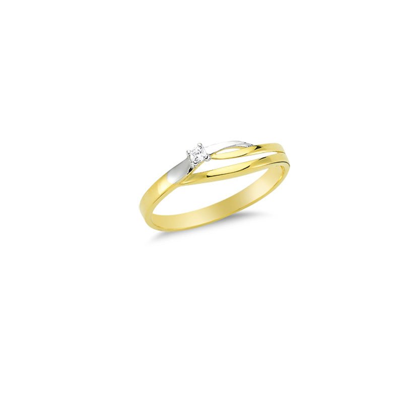 Beelo Gold 14K Altın Tek Taşlı Yüzük