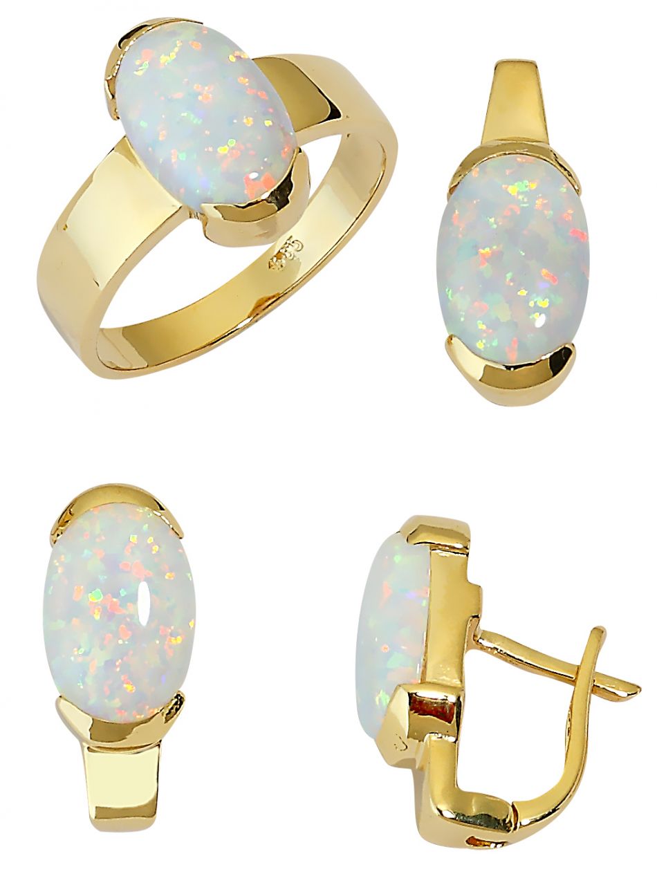 Beelo Gold 14K Altın Renkli Taşlı Set BGTO008