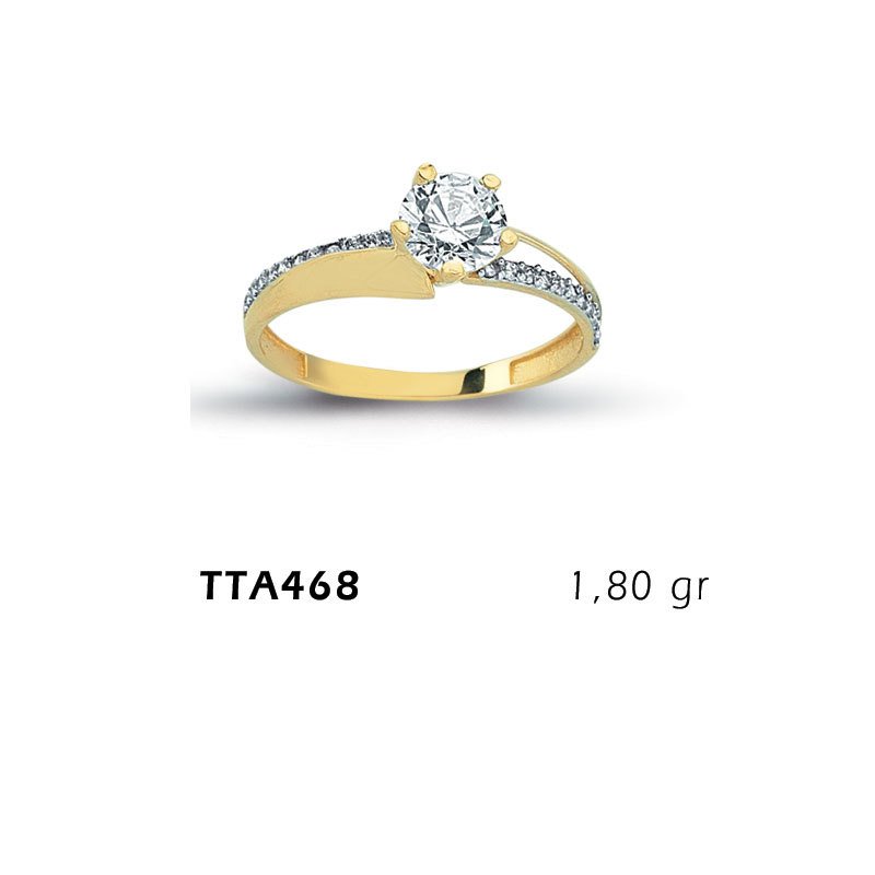 Beelo Gold 14K Altın Tek Taş Yüzük BGTTA468