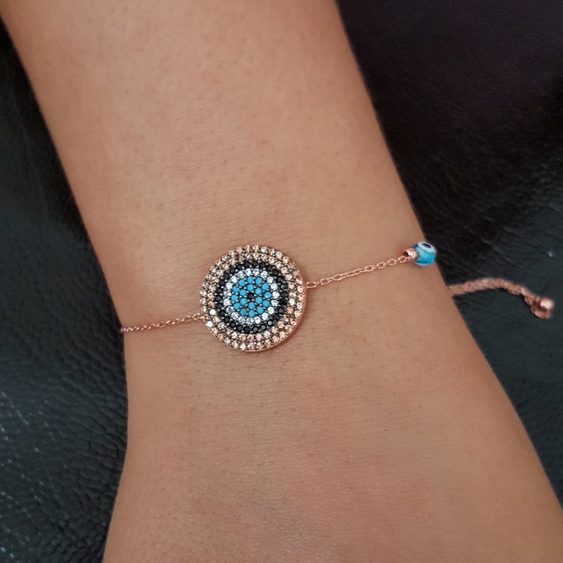 Beelo Silver 925K Gümüş Tasarım Nazar  Bileklik
