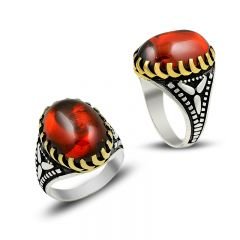 Beelo Silver 925K Gümüş Zirkon  Erkek Yüzük