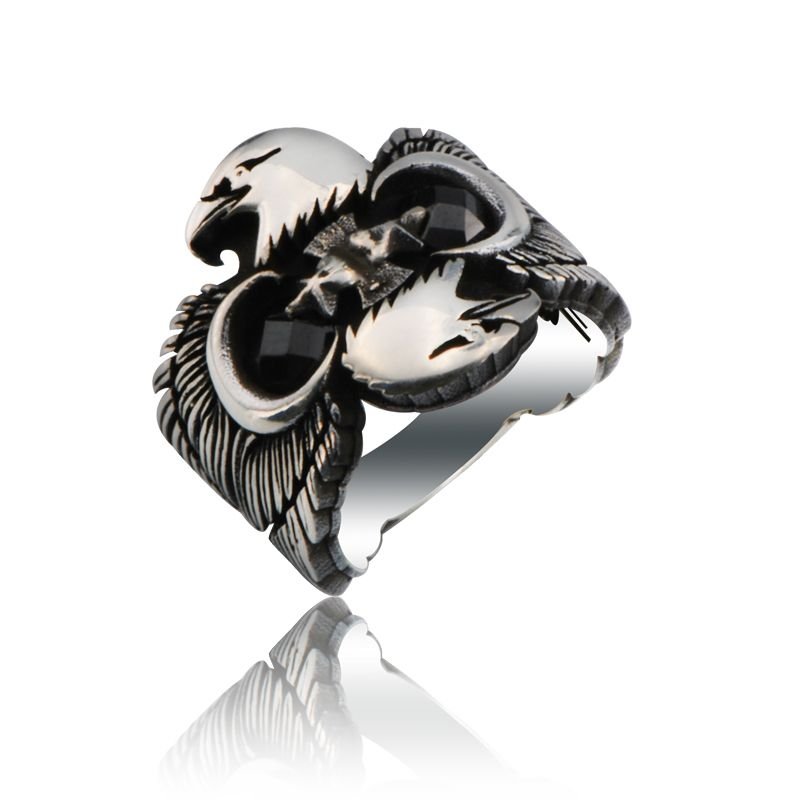 Beelo Silver 925K Gümüş Kartal Erkek Yüzük