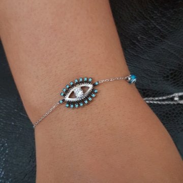 Beelo Silver 925K Gümüş Göz Bileklik