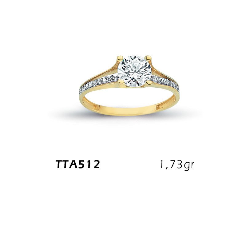 Beelo Gold 14K Altın Tek Taş Yüzük BGTTA512