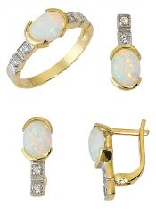 Beelo Gold 14K Altın Renkli Taşlı Set BGTO017
